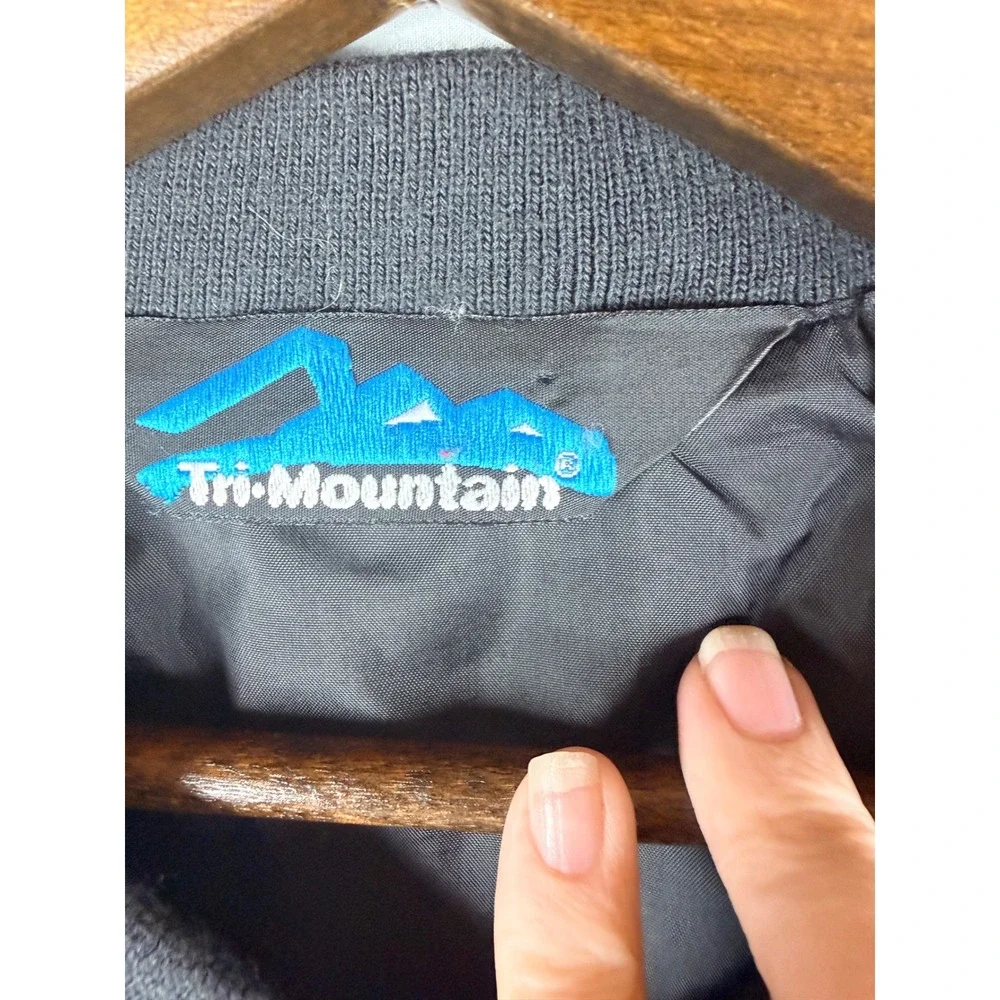Tri-Mountain Mens Palm Springs Windbreaker Vest Black V-Neck Golf Pullover Small